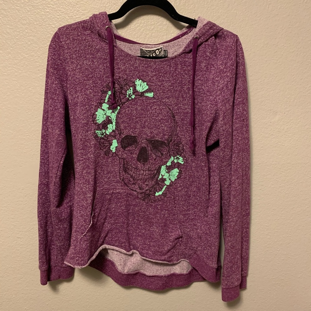 Volcom floral skull purple hoodie